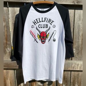 Unisex Stranger Things HellFire Club Baseball Jersey- Size Medium